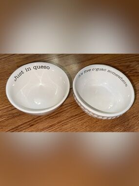 2PC MUD PIE Guac & Queso bowl sets/party/serveware